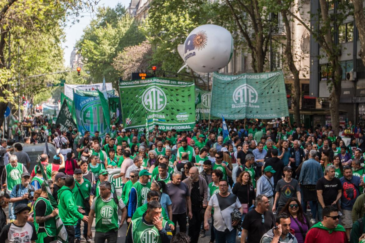 Trabajadores estatales de ATE. Foto: @ateprensa