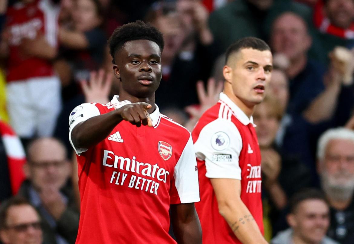 Bukayo Saka, la figura de Arsenal-Liverpool. Foto: Reuters.