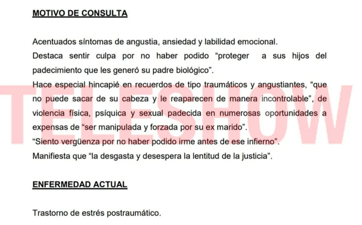 Se filtró el informe psiquiátrico de Julieta Prandi: “Estrés crónico,  compatible con hostigamiento sexual