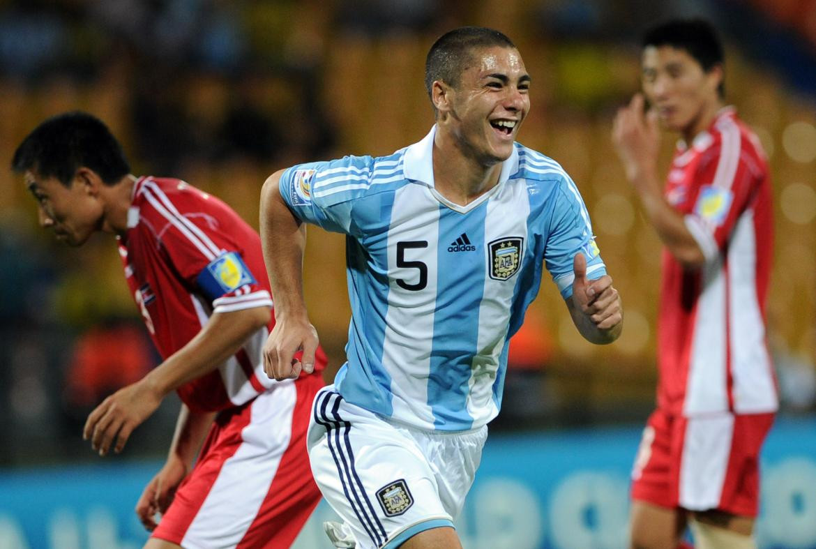 Ezequiel Cirigliano en la Sub 20 de la Selección Argentina. Foto: NA.