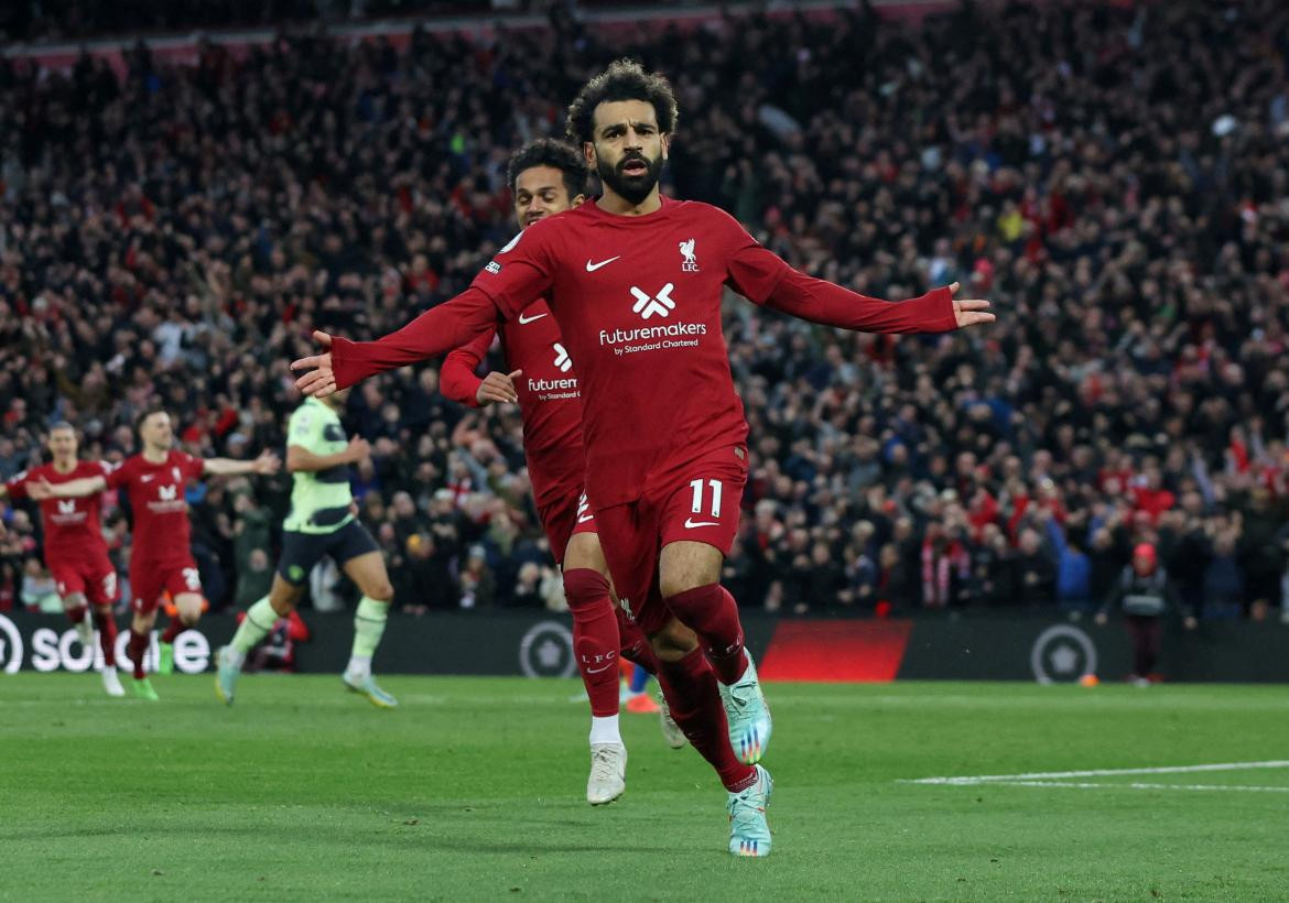 Mohamed Salah le dio el triunfo a Liverpool sobre Manchester City. Foto: Reuters.