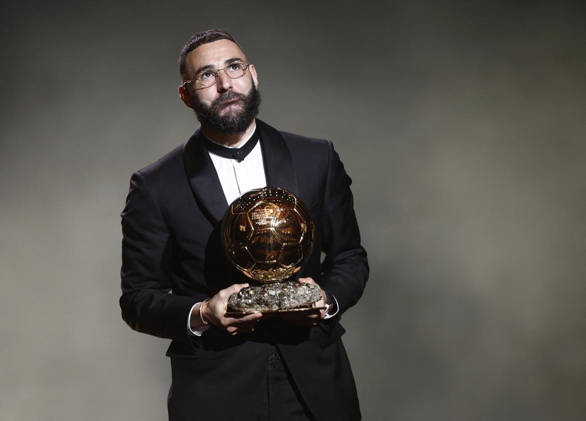 Karim Benzema, ganador del Balón de Oro 2022. Foto: Reuters.