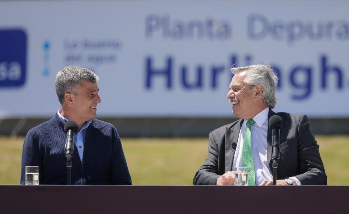 Alberto Fernández y Juan Zabaleta. Foto: NA.