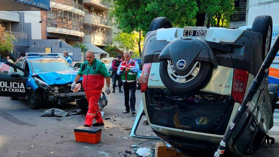 Accidente de tránsito en Núñez. Foto: Telam.