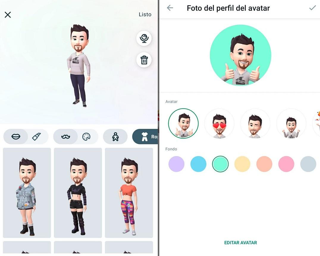 La personificación de los avatares de WhatsApp. Foto: WaBetaInfo.