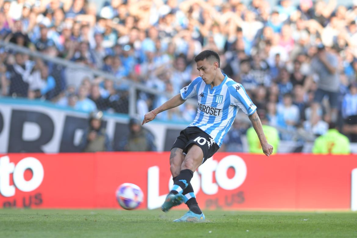 Matías Rojas, el autor del gol de Racing ante River. Foto: Télam.