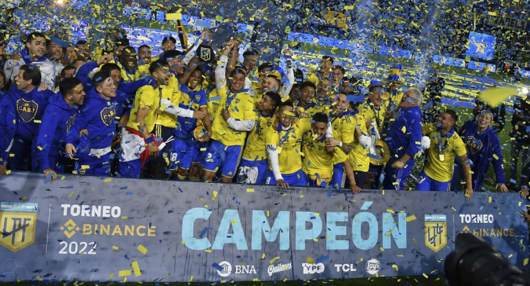 Boca campeón de la Liga Profesional de Fútbol 2022. Foto: Télam.