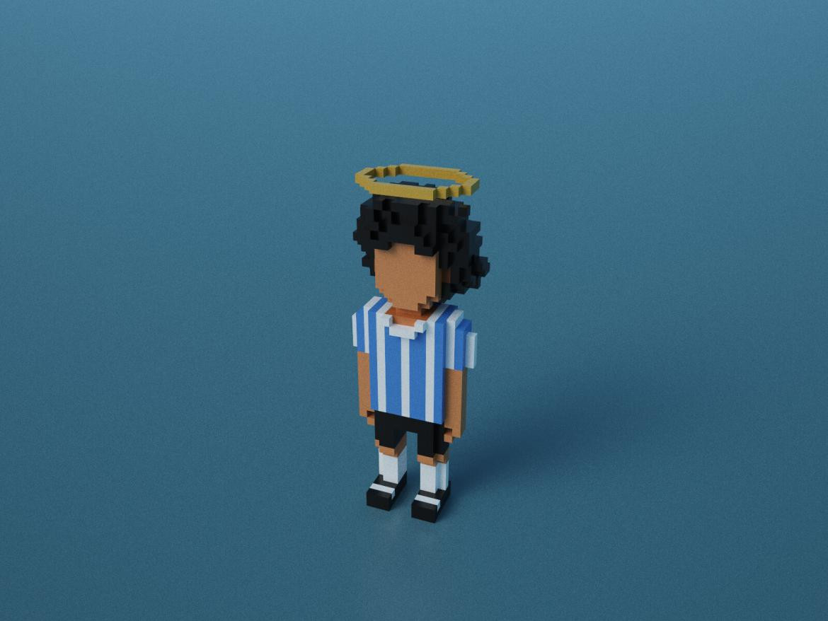 Maradona en pixel Art. Foto: Télam.