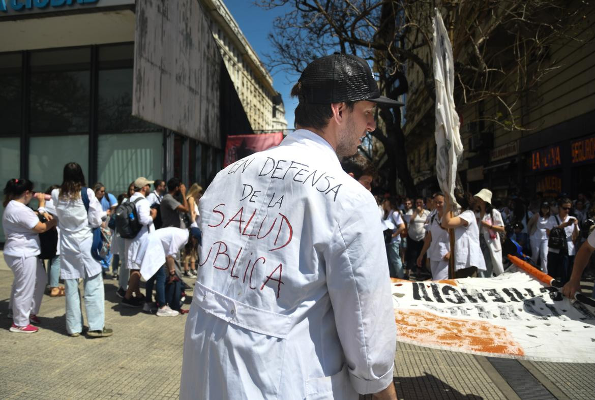 Protesta de médicos residentes. Foto: Télam