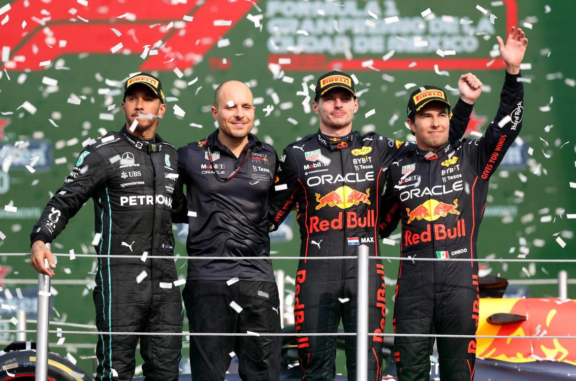 El podio del Gran Premio de México. Foto: Reuters.