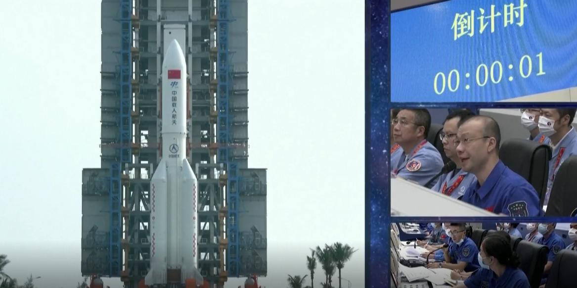 Lanzamiento espacial del tercer módulo de la estación espacial china. Foto: Reuters.