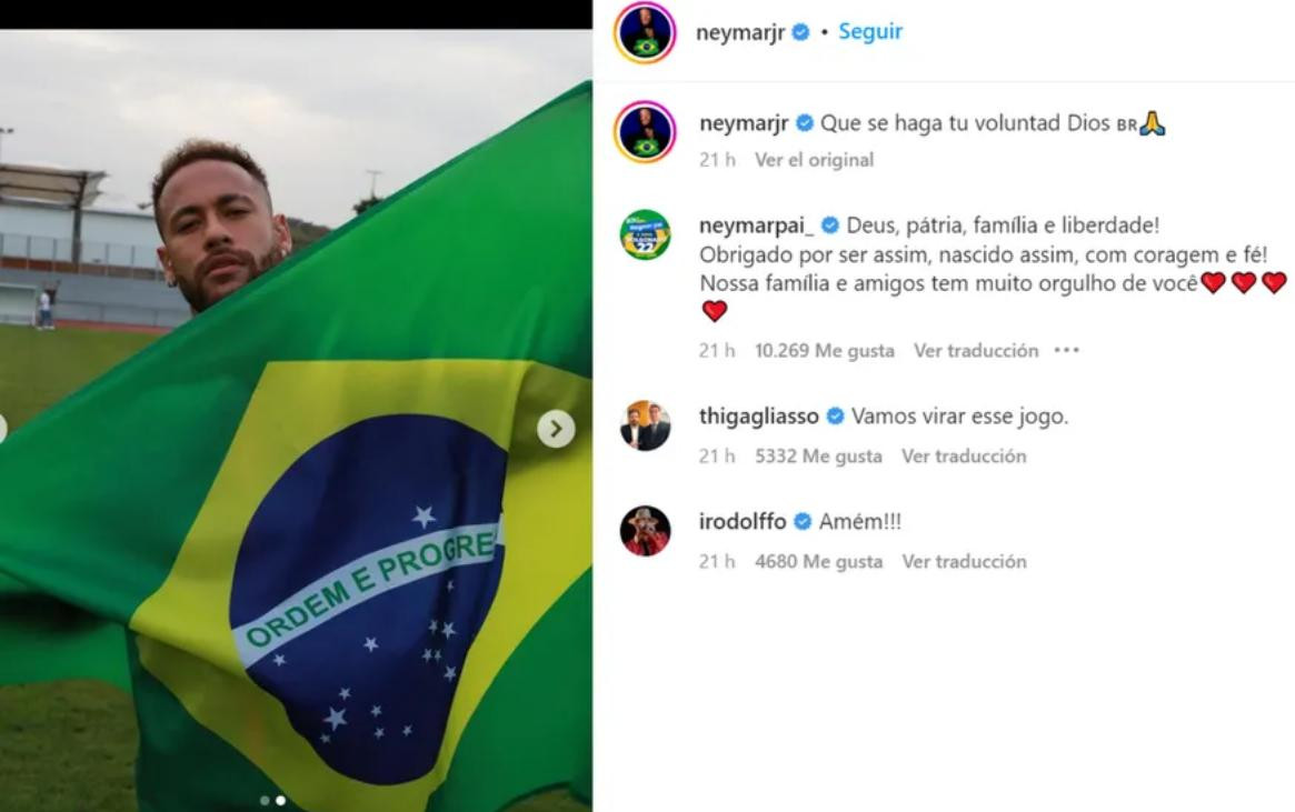 La celebración de Neymar. Foto: Instagram/neymarjr.