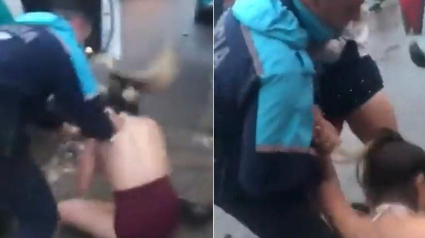 Brutal agresión de un policía de Mar del Plata a una joven a la salida de un boliche. Foto: NA.