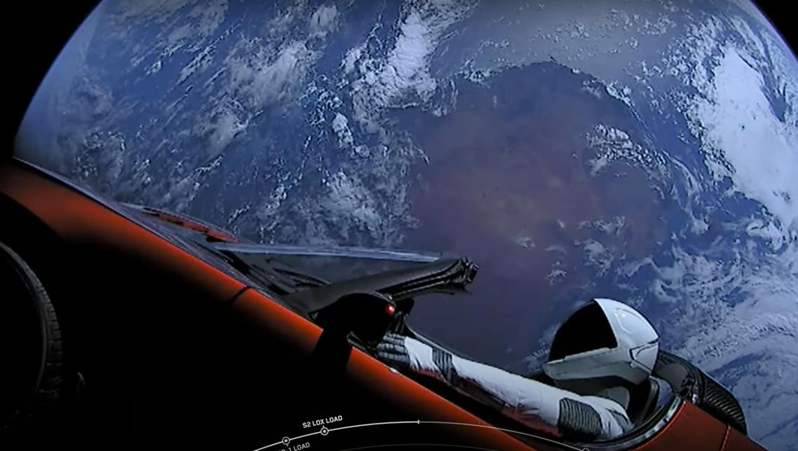 El primer Falcon Heavy llevó un Tesla a la órbita de la Tierra. Foto: SpaceX