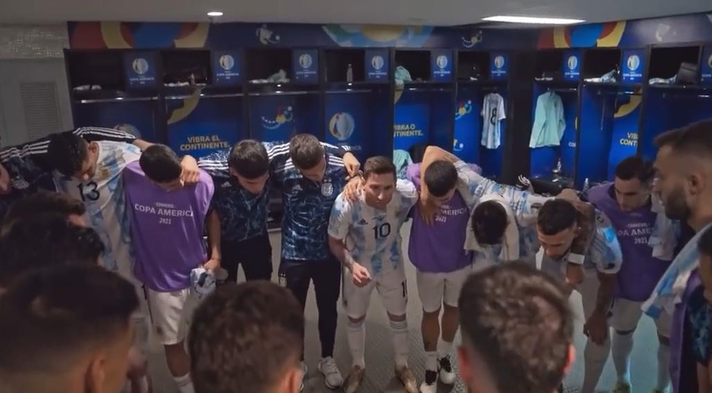 Lionel Messi minutos antes de la final de Copa América. Foto: captura de pantalla