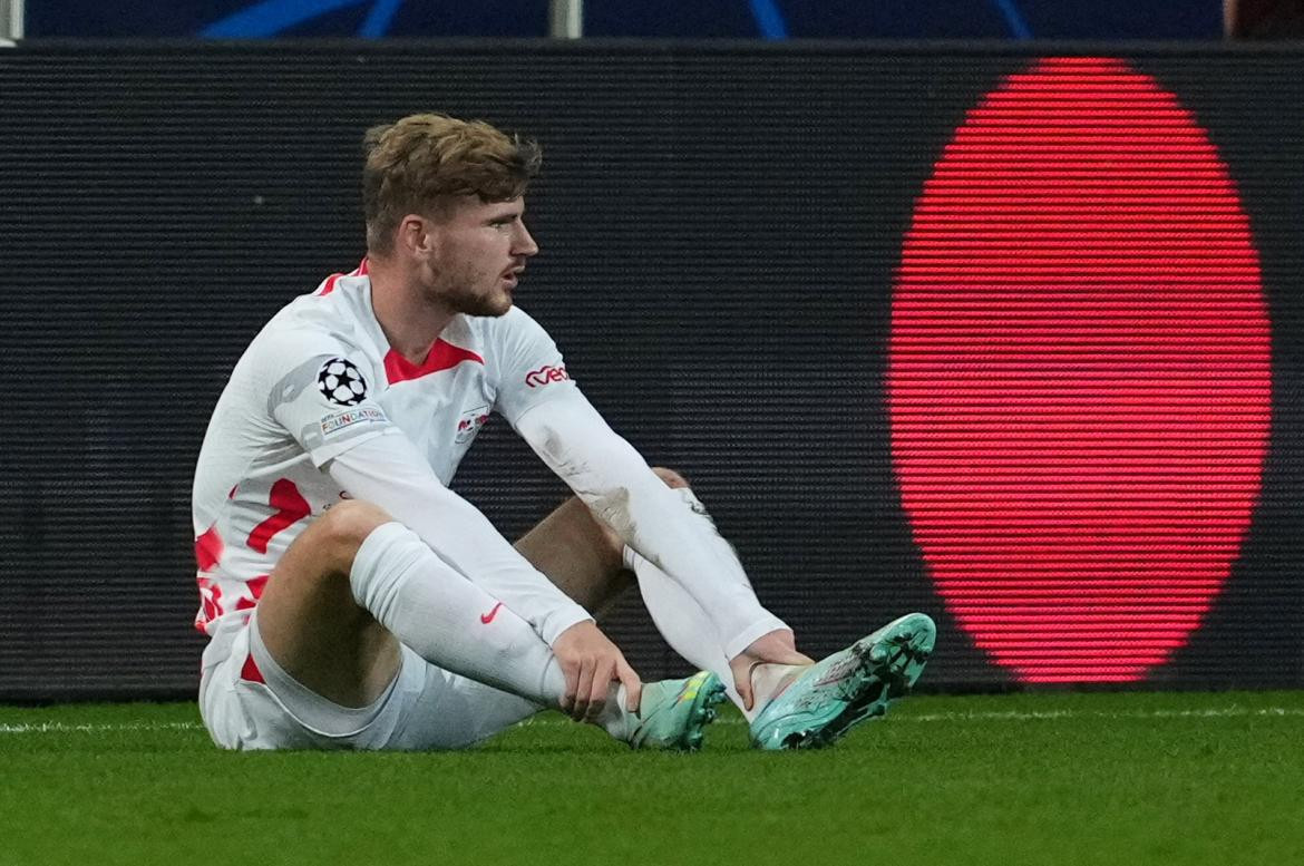 Lesión de Timo Werner. Foto: REUTERS.