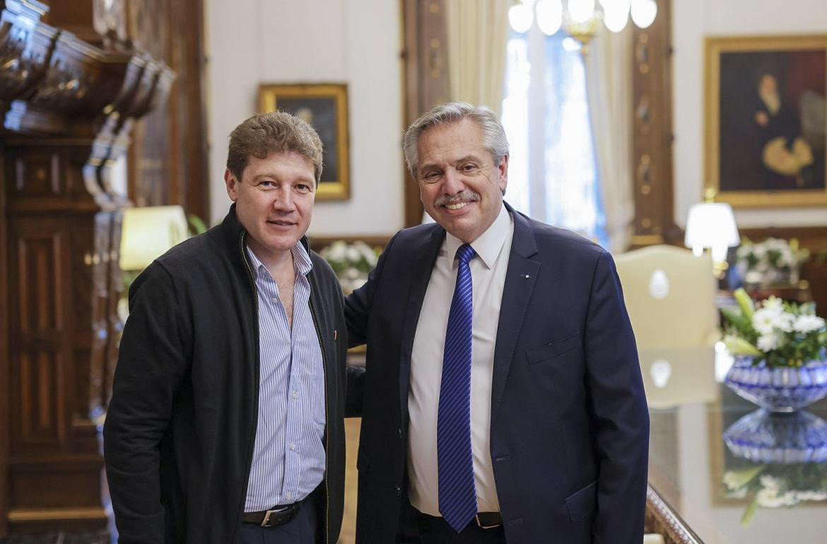 Gustavo Melella y Alberto Fernández. Foto: NA.