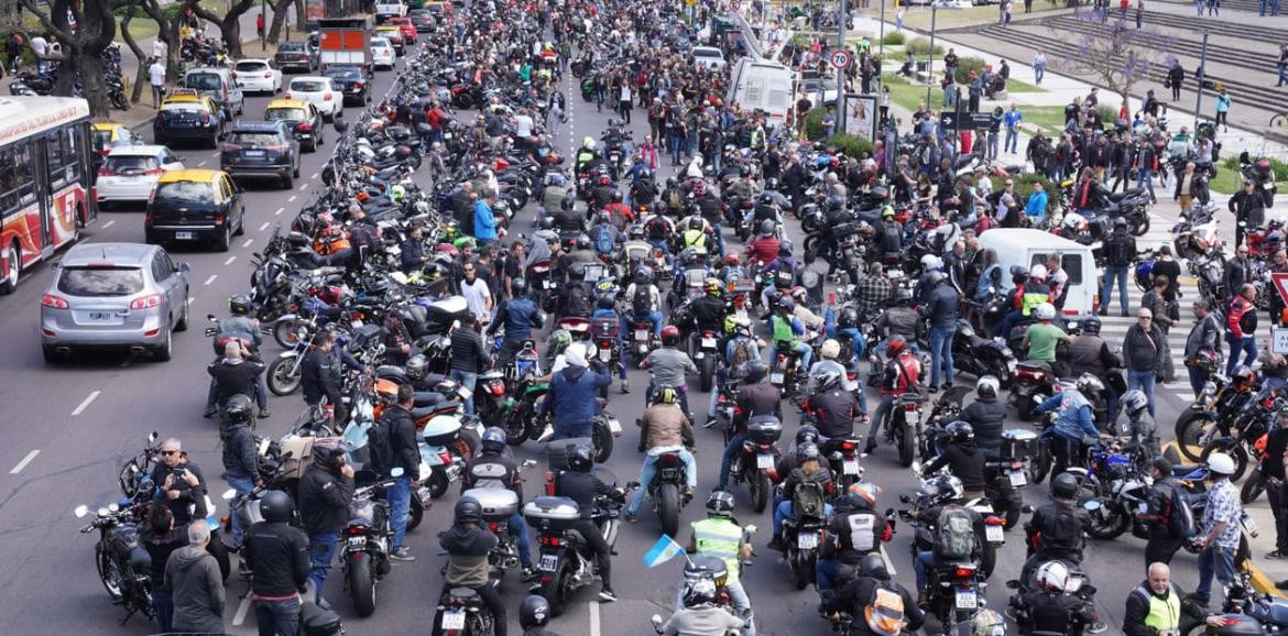 Marcha motociclistas. Foto: Twitter.