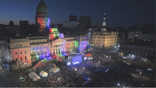 Plaza de Mayo en la marcha del Orgullo LGTB. Foto: NA.