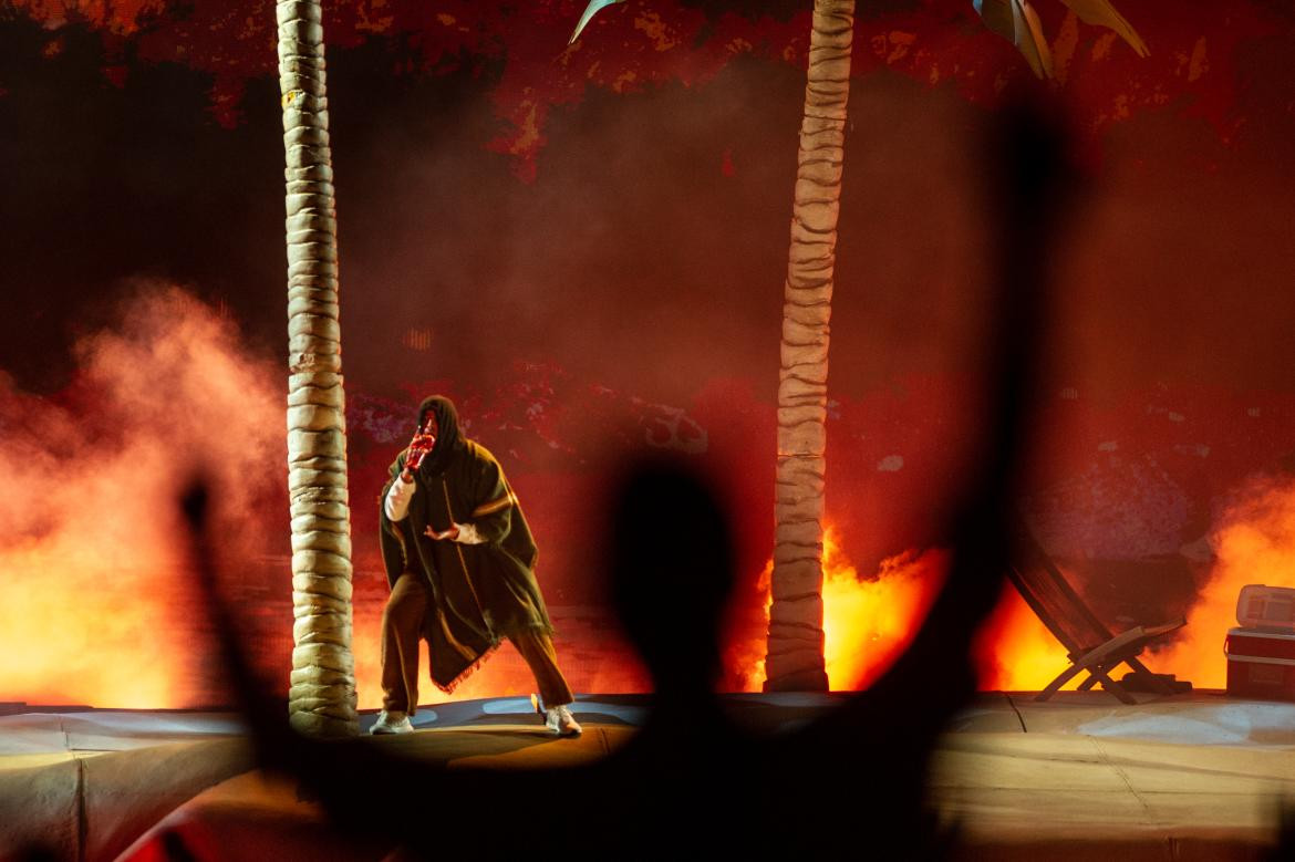 Bad Bunny en el estadio Vélez. Foto: Télam.