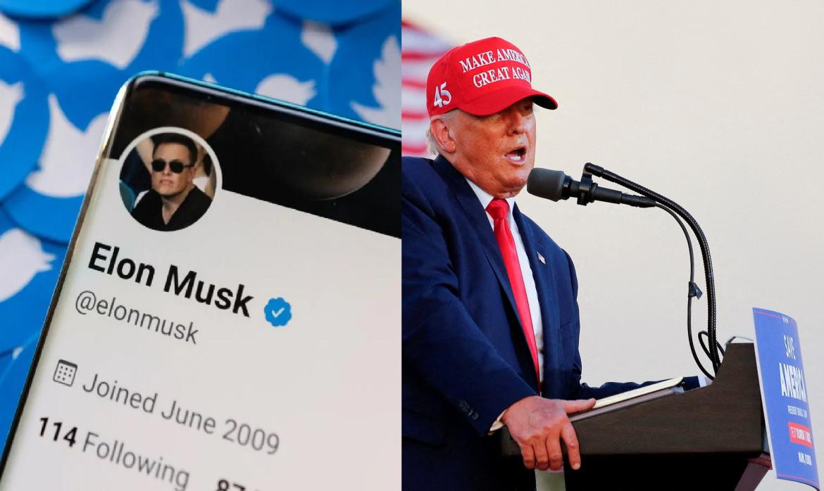 Elon Musk, Twitter y Donald Trump, fotos Reuters