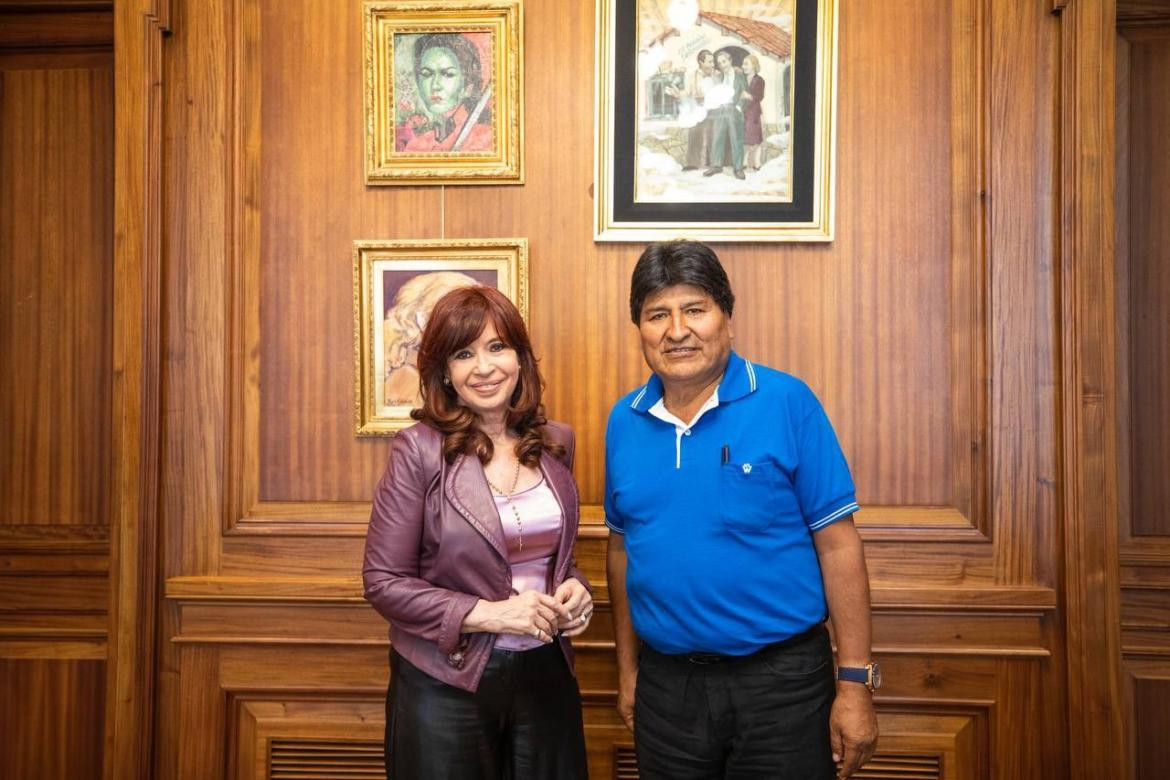 Cristina Kirchner y Evo Morales, foto Twitter @CFKArgentina