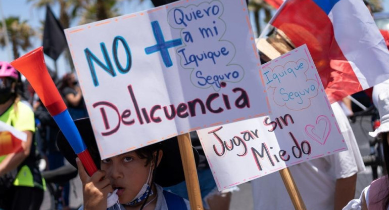 Protestas en Chile por la inseguridad. Foto: EFE.