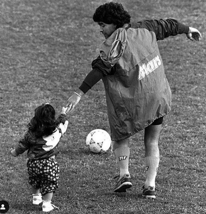Gianinna y Diego Maradona. Foto: Instagram/giamaradona