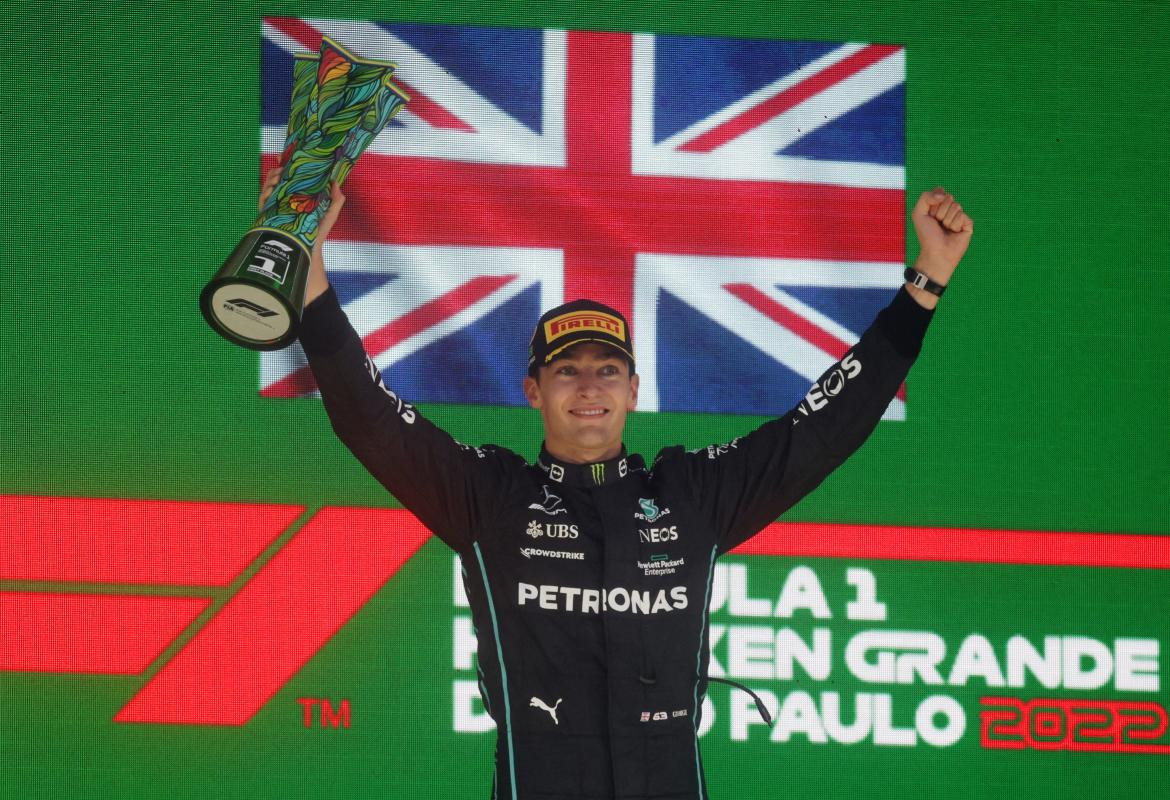 George Russell, el ganador del GP de Brasil. Foto: Reuters.