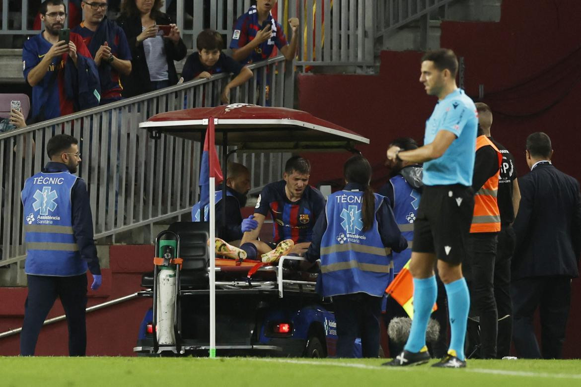 La lesión de Sergi Roberto; Barcelona. Foto: Reuters.
