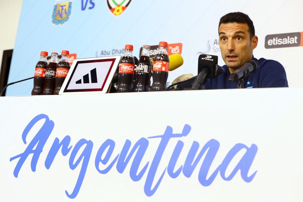 Conferencia de prensa de Lionel Scaloni. Foto: NA