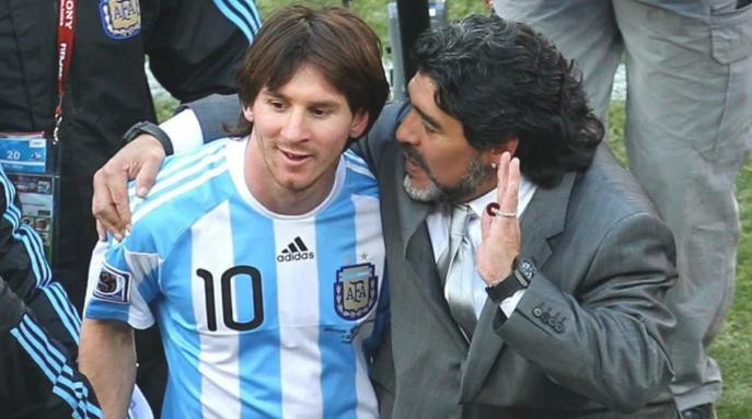 Messi y Maradona, una conexión especial que despierta sueños. Foto: NA.