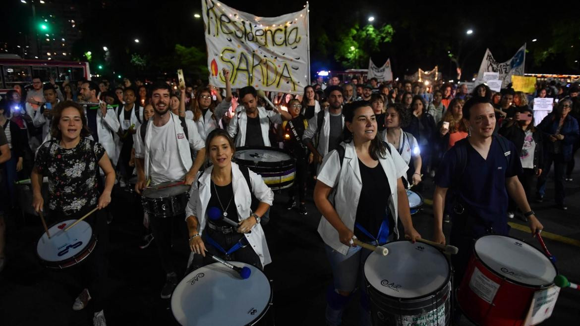 Marchas médicos residentes. Foto. Télam