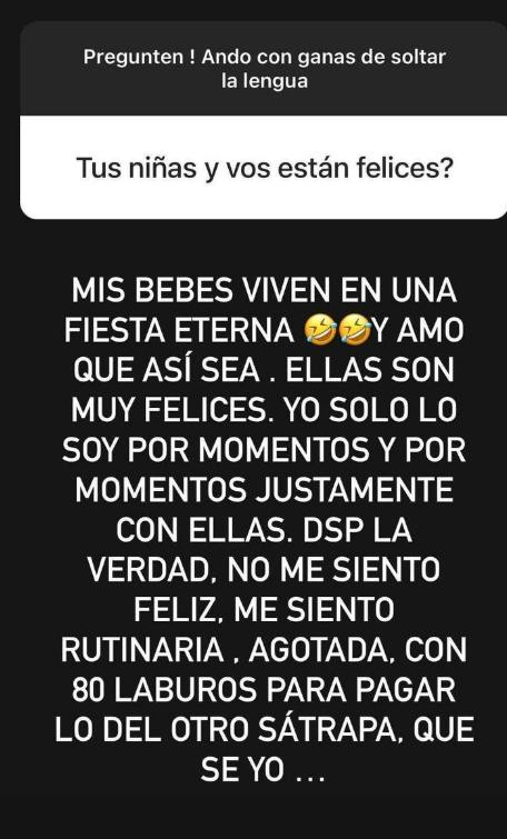 Historia de Instagram de Cinthia. Foto: Instagram.