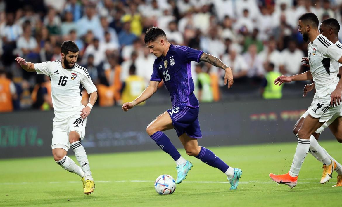 Joaquín Correa convirtió en la goleada contra Emiratos Árabes Unidos. Foto: EFE.