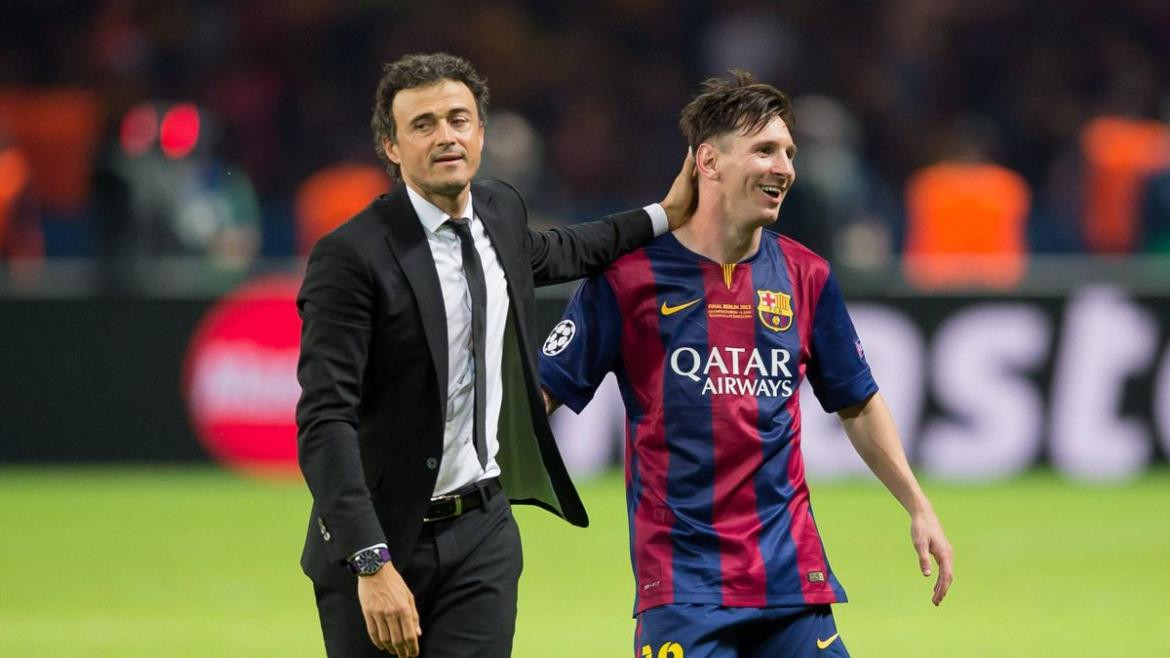 Luis Enrique y Lionel Messi. Foto: REUTERS