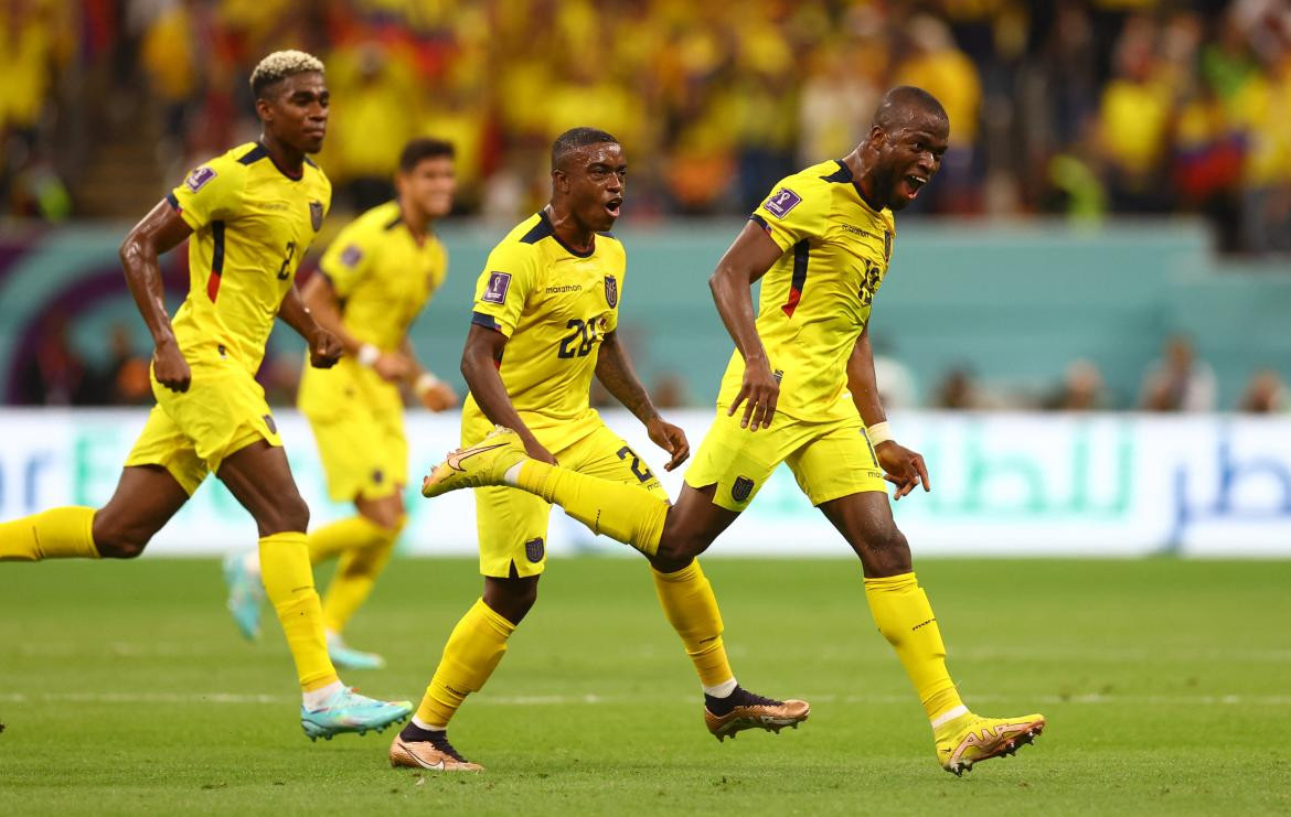 Enner Valencia, el goleador de Ecuador ante Qatar. Foto: Reuters.