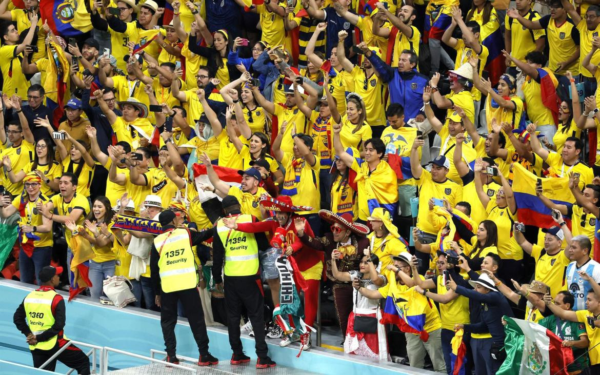 Los hinchas de Ecuador. Foto: EFE.