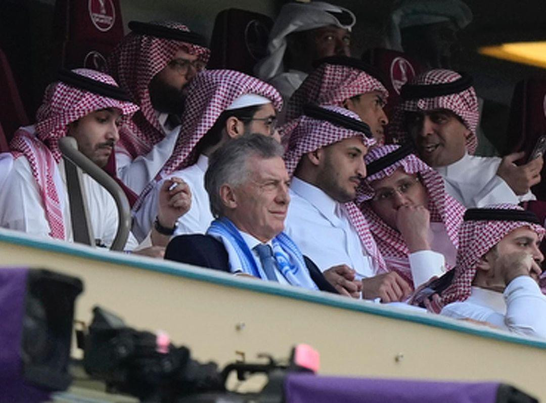 Mauricio Macri en el partido contra Arabia Saudita. Foto: Instagram