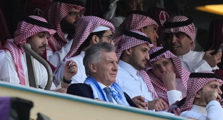 Mauricio Macri en el partido contra Arabia Saudita. Foto: Instagram