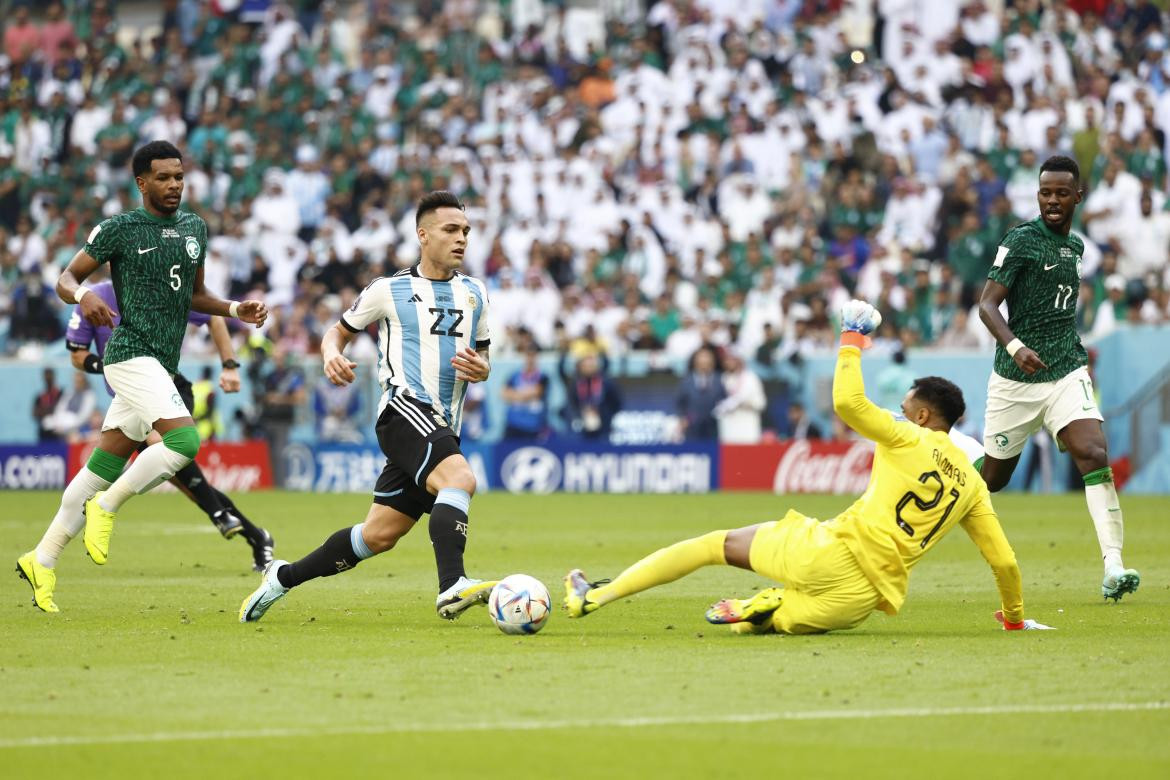 Lautaro Martínez en el Mundial de Qatar 2022. Foto: EFE.