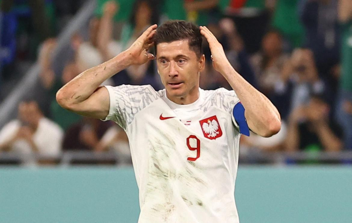 Robert Lewandowski en el Mundial de Qatar. Foto: REUTERS.