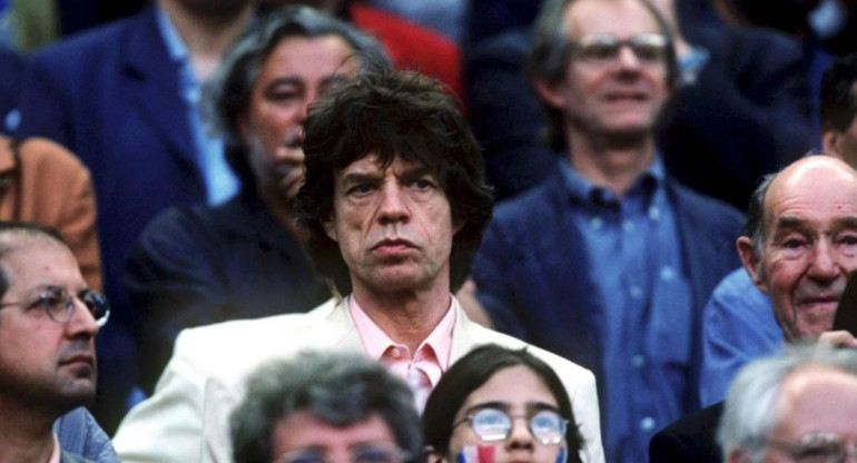 Mick Jagger en el Mundial 1998. Foto: NA.