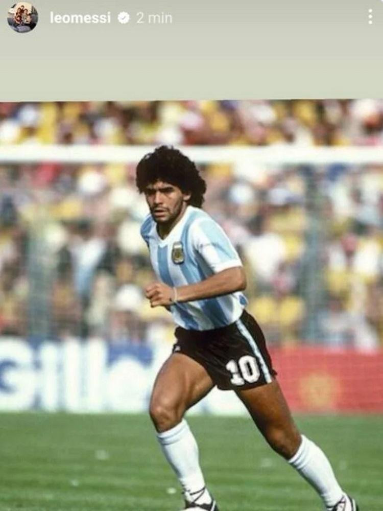 La historia que compartió Messi para homenajear a Maradona. Foto: Instagram @leomessi.