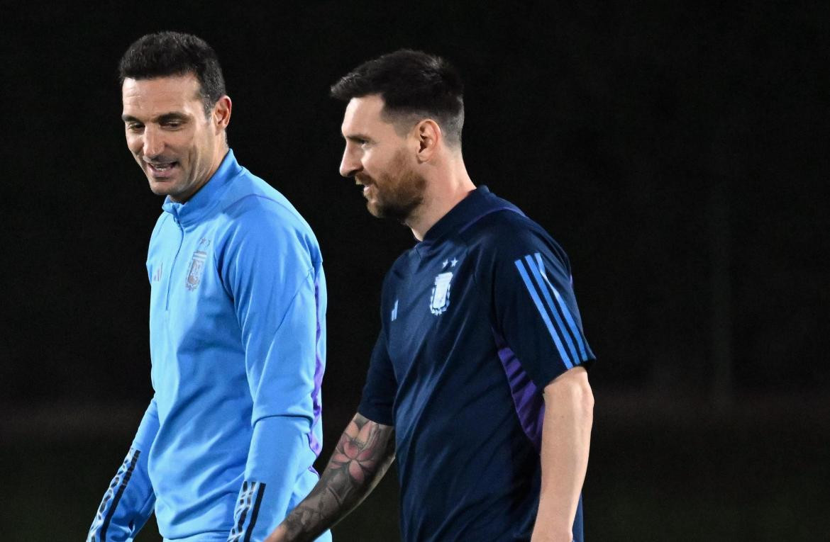 Entrenamiento de Argentina de cara al partido con México. Foto: NA