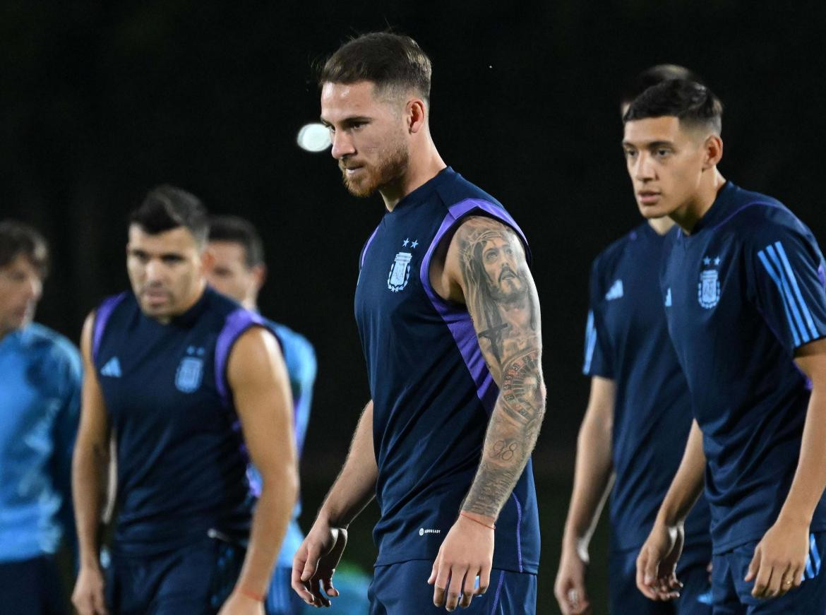 Entrenamiento de Argentina de cara al partido con México. Foto: NA