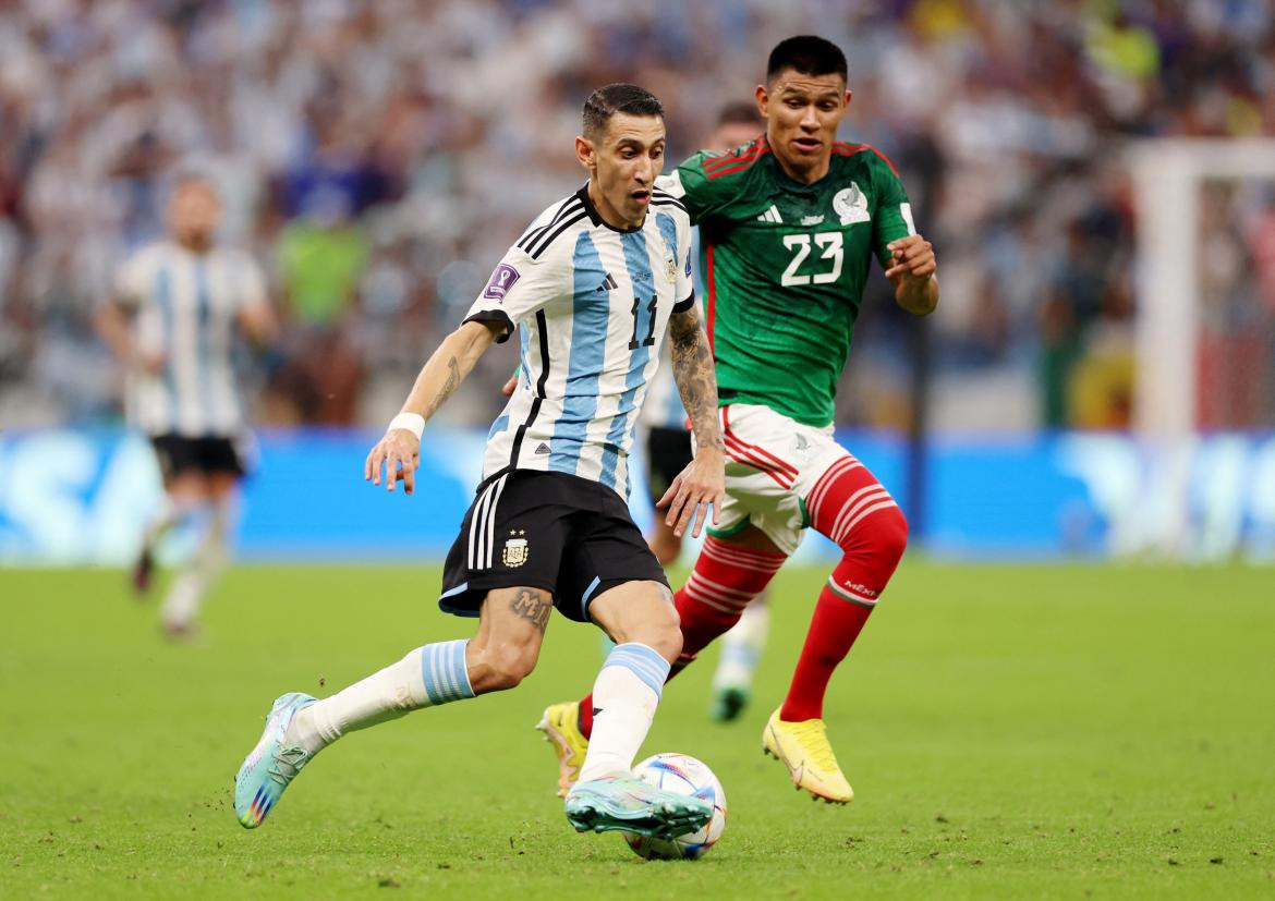 Di María; Argentina-México; Qatar 2022. Foto: Reuters.