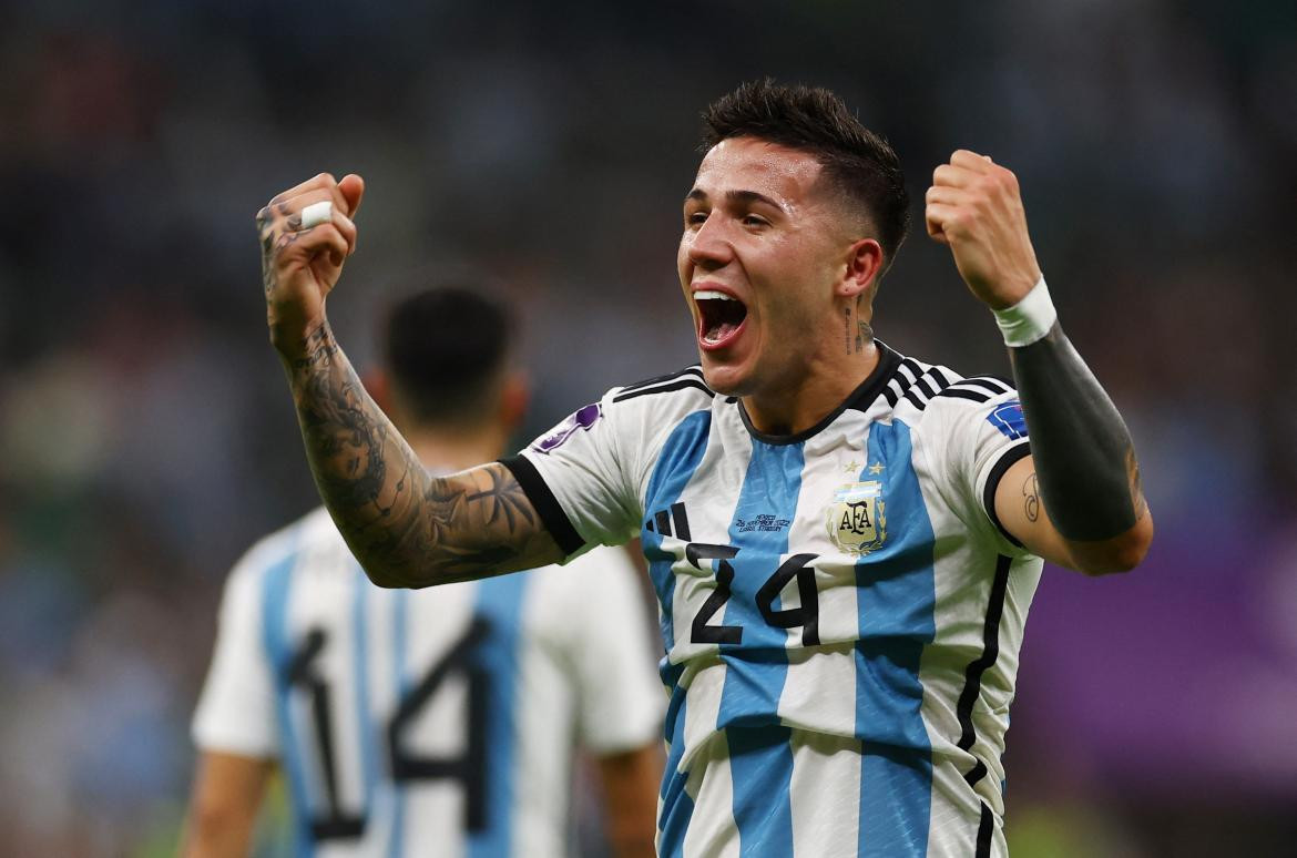 Enzo Fernández; Argentina-México; Qatar 2022. Foto: Reuters.