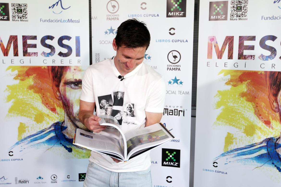 Messi en la presentación del libro 
