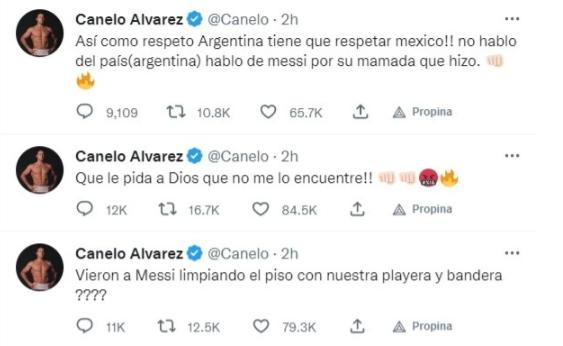 Los comentarios en Twitter de Canelo Alvarez. Foto: Twitter